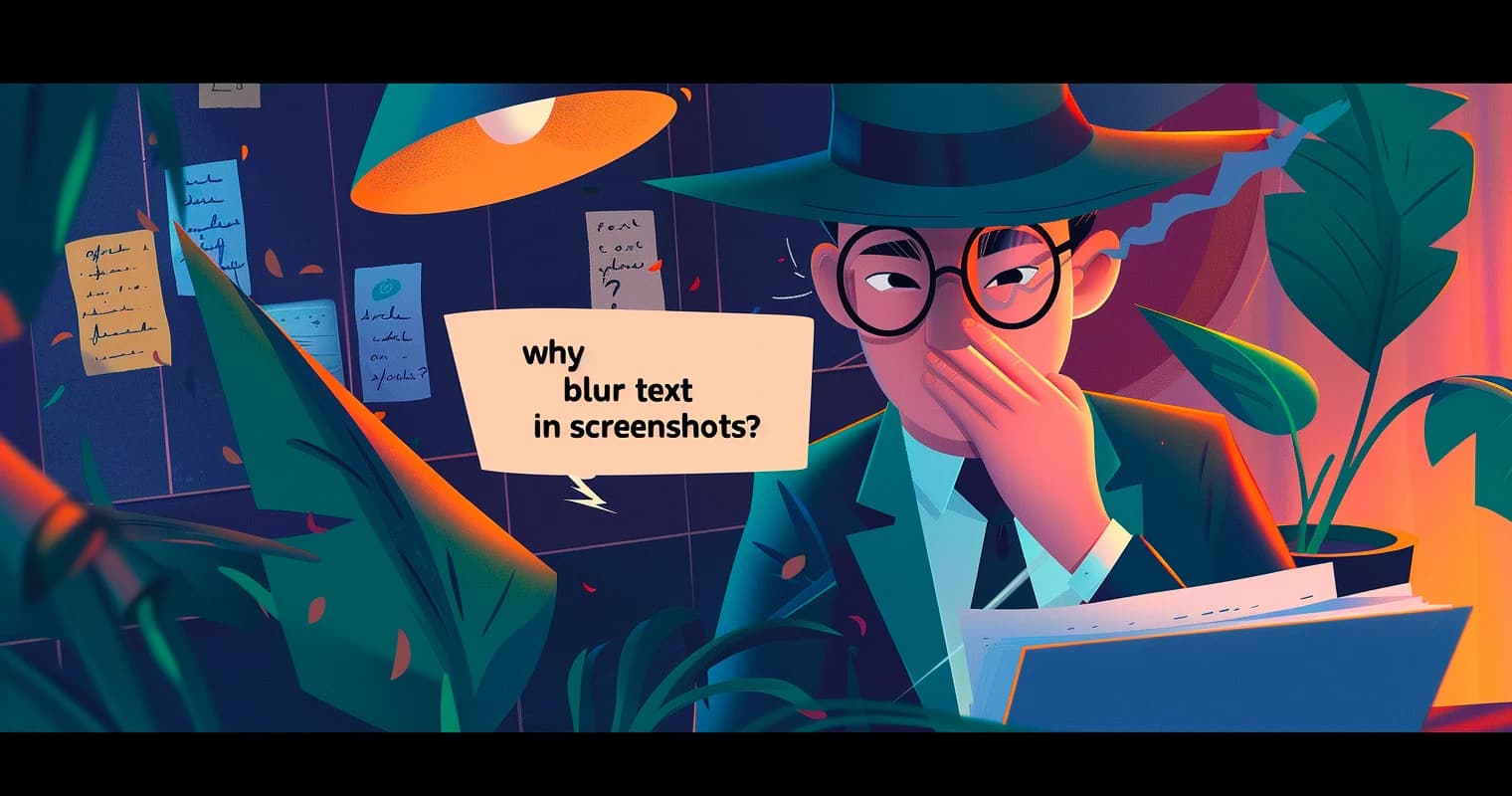 Illustration asking why sensitive text should be blurred in screenshots